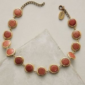 Anthropologie Skipping Stones Lena Choker Necklace Bronze